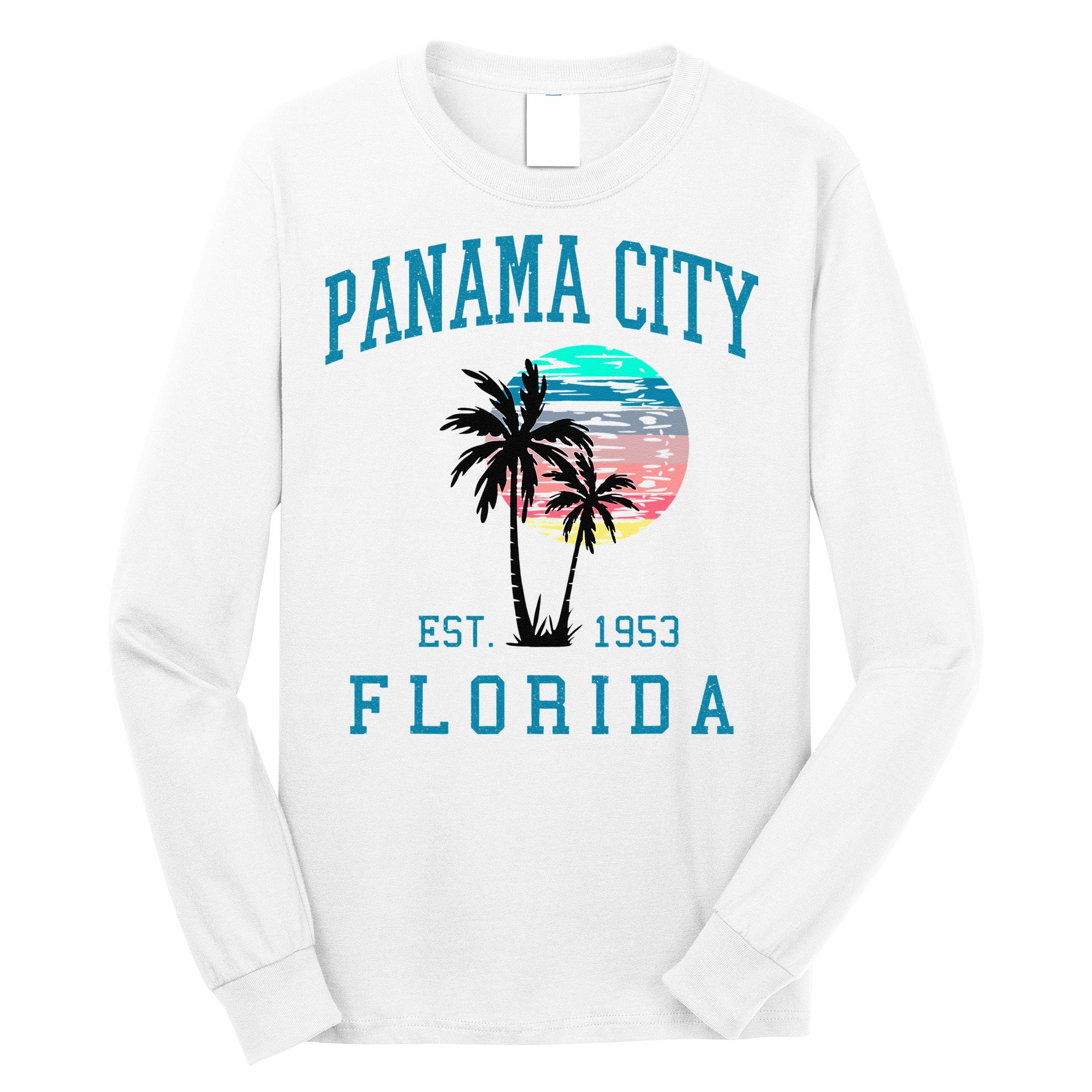 Panama City Florida Spring Vacations Beach Palm Trees Summer Long Sleeve Shirt