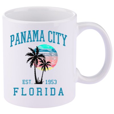 Panama City Florida Spring Vacations Beach Palm Trees Summer 11oz C Handle Ceramic Mug