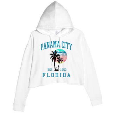 Panama City Florida Spring Vacations Beach Palm Trees Summer Crop Fleece Hoodie