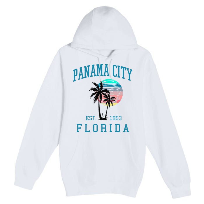 Panama City Florida Spring Vacations Beach Palm Trees Summer Premium Pullover Hoodie