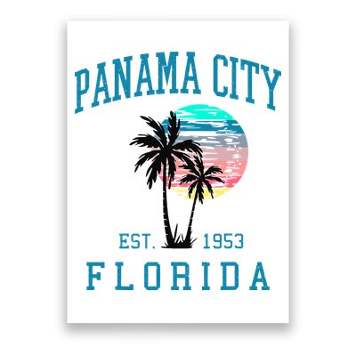 Panama City Florida Spring Vacations Beach Palm Trees Summer Poster