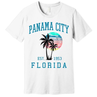 Panama City Florida Spring Vacations Beach Palm Trees Summer Premium T-Shirt