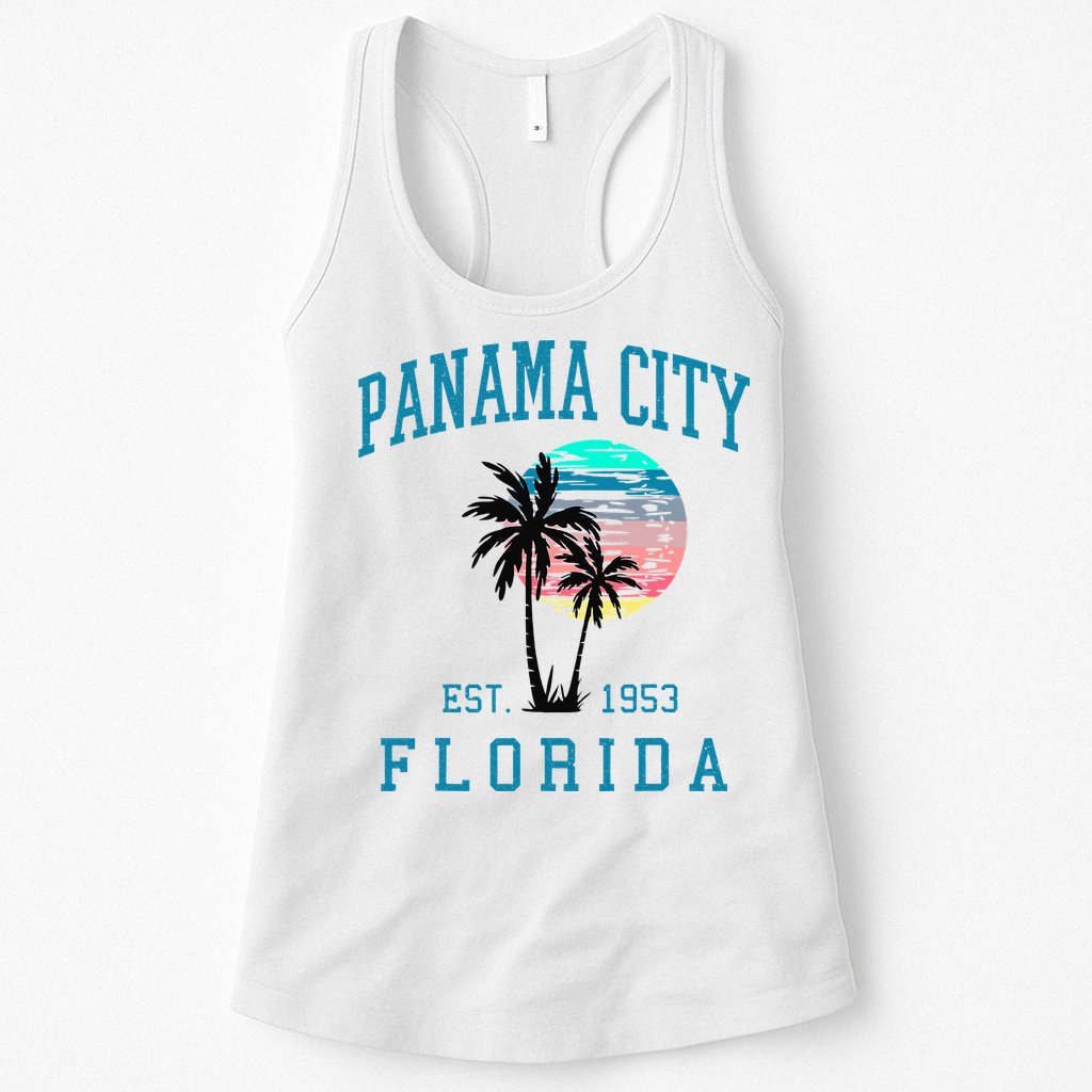 Panama City Florida Spring Vacations Beach Palm Trees Summer Womens Tank Top
