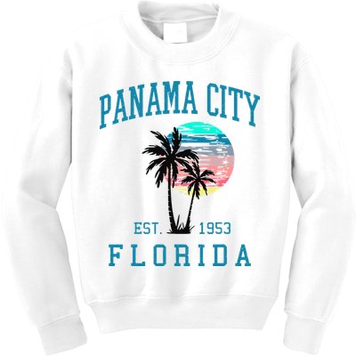 Panama City Florida Spring Vacations Beach Palm Trees Summer Kids Sweatshirt