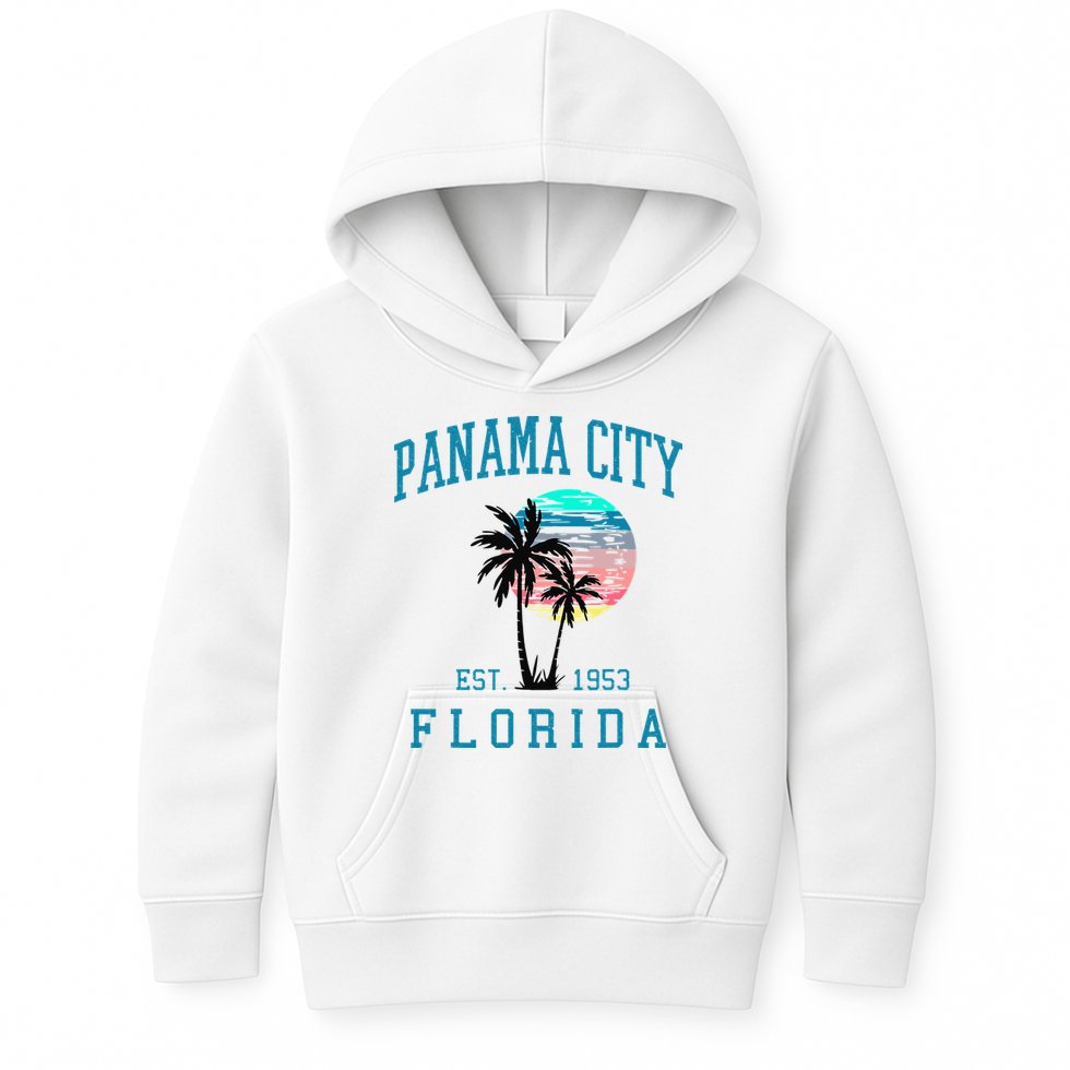 Panama City Florida Spring Vacations Beach Palm Trees Summer Kids Hoodie