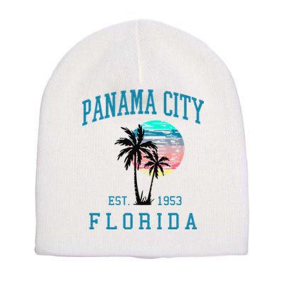 Panama City Florida Spring Vacations Beach Palm Trees Summer Short Acrylic Beanie