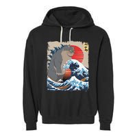Persian Catzilla Funny Cat Ocean Waves Japanese Art Retro Garment-Dyed Fleece Hoodie