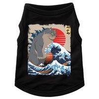 Persian Catzilla Funny Cat Ocean Waves Japanese Art Retro Doggie Tank