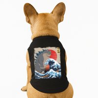 Persian Catzilla Funny Cat Ocean Waves Japanese Art Retro Doggie Tank