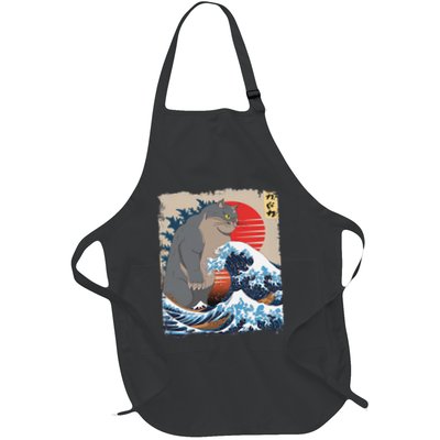 Persian Catzilla Funny Cat Ocean Waves Japanese Art Retro Apron