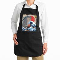 Persian Catzilla Funny Cat Ocean Waves Japanese Art Retro Apron