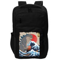 Persian Catzilla Funny Cat Ocean Waves Japanese Art Retro Impact Tech Backpack