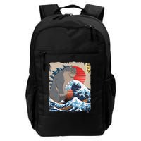 Persian Catzilla Funny Cat Ocean Waves Japanese Art Retro Backpack