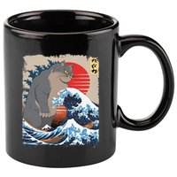 Persian Catzilla Funny Cat Ocean Waves Japanese Art Retro 11oz C Handle Ceramic Mug