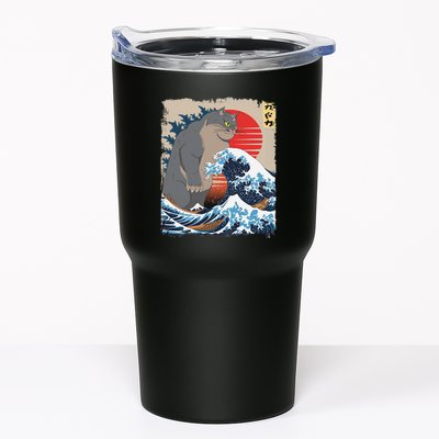 Persian Catzilla Funny Cat Ocean Waves Japanese Art Retro Tumbler