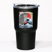 Persian Catzilla Funny Cat Ocean Waves Japanese Art Retro Tumbler