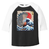 Persian Catzilla Funny Cat Ocean Waves Japanese Art Retro Toddler Fine Jersey T-Shirt