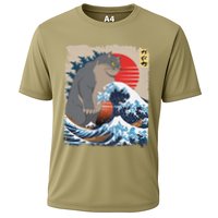 Persian Catzilla Funny Cat Ocean Waves Japanese Art Retro Performance Shirt