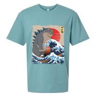 Persian Catzilla Funny Cat Ocean Waves Japanese Art Retro Sueded Cloud Jersey T-Shirt