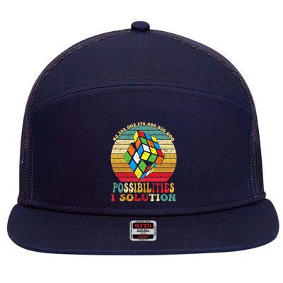 Puzzle Cube Funny One Solution Speed Cub Puzzle Speedcubing 7 Panel Mesh Trucker Snapback Hat