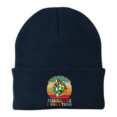 Puzzle Cube Funny One Solution Speed Cub Puzzle Speedcubing Knit Cap Winter Beanie