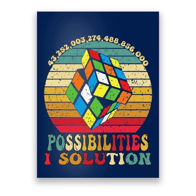 Puzzle Cube Funny One Solution Speed Cub Puzzle Speedcubing Poster