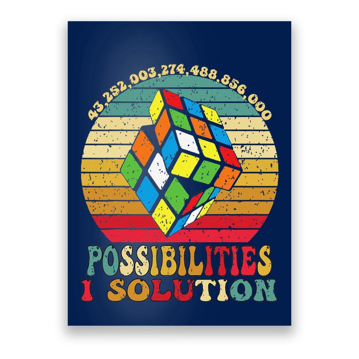 Puzzle Cube Funny One Solution Speed Cub Puzzle Speedcubing Poster