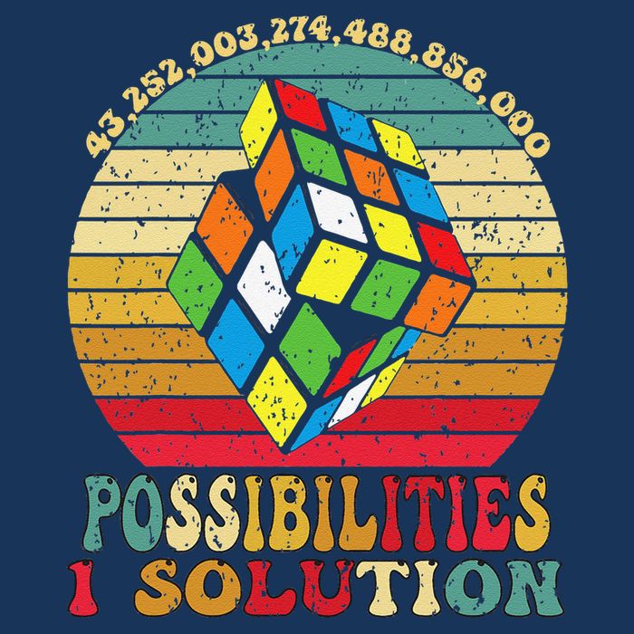 Puzzle Cube Funny One Solution Speed Cub Puzzle Speedcubing Women's V-Neck T-Shirt