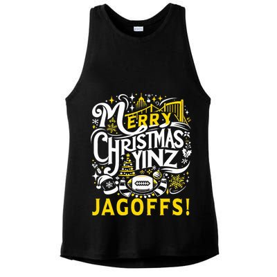 Pittsburgh Christmas Funny Yinz Jagoff Ugly Ladies PosiCharge Tri-Blend Wicking Tank