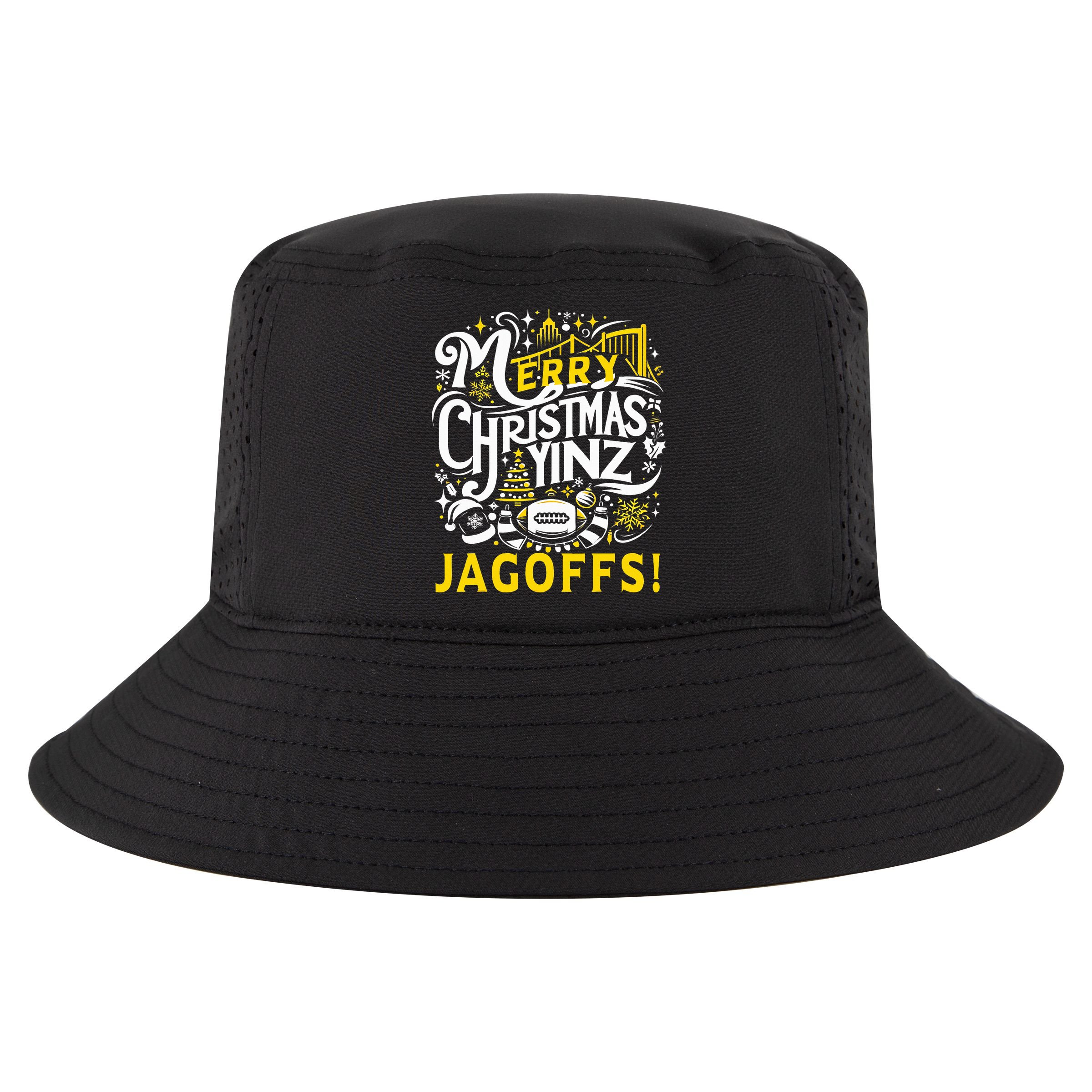 Pittsburgh Christmas Funny Yinz Jagoff Ugly Cool Comfort Performance Bucket Hat