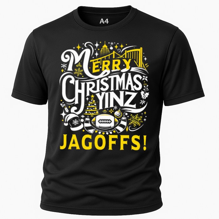 Pittsburgh Christmas Funny Yinz Jagoff Ugly Performance Shirt