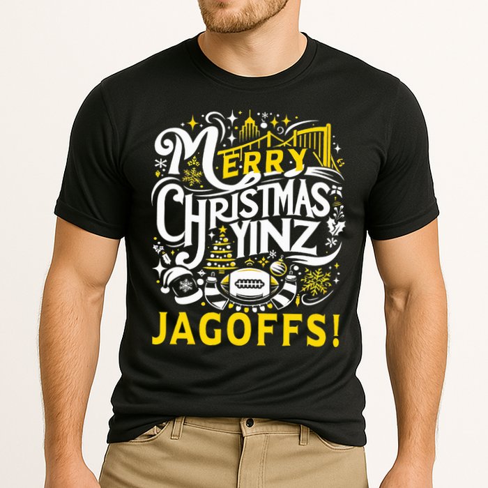 Pittsburgh Christmas Funny Yinz Jagoff Ugly Performance Shirt