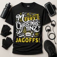 Pittsburgh Christmas Funny Yinz Jagoff Ugly Performance Shirt