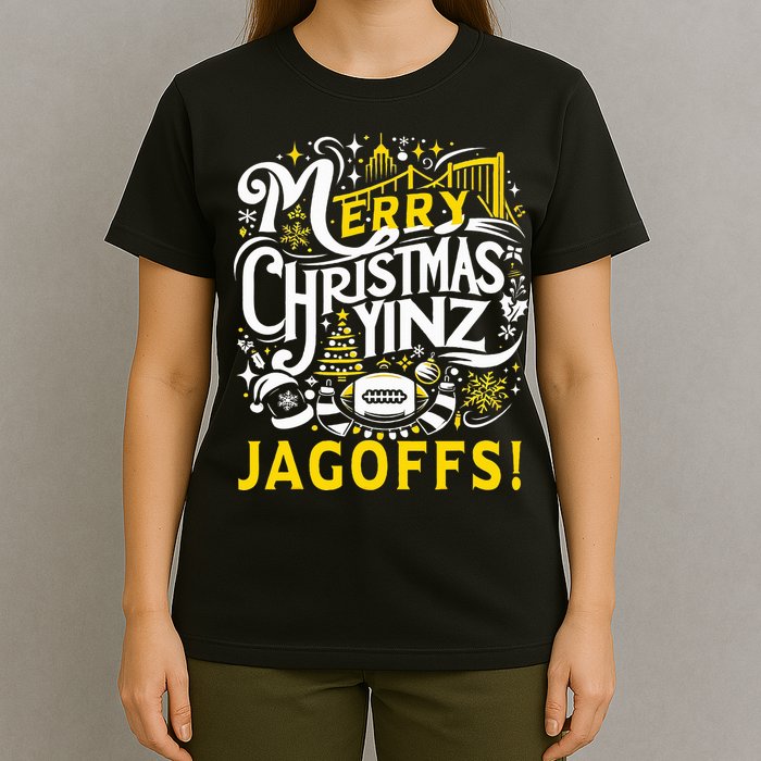 Pittsburgh Christmas Funny Yinz Jagoff Ugly T-Shirt