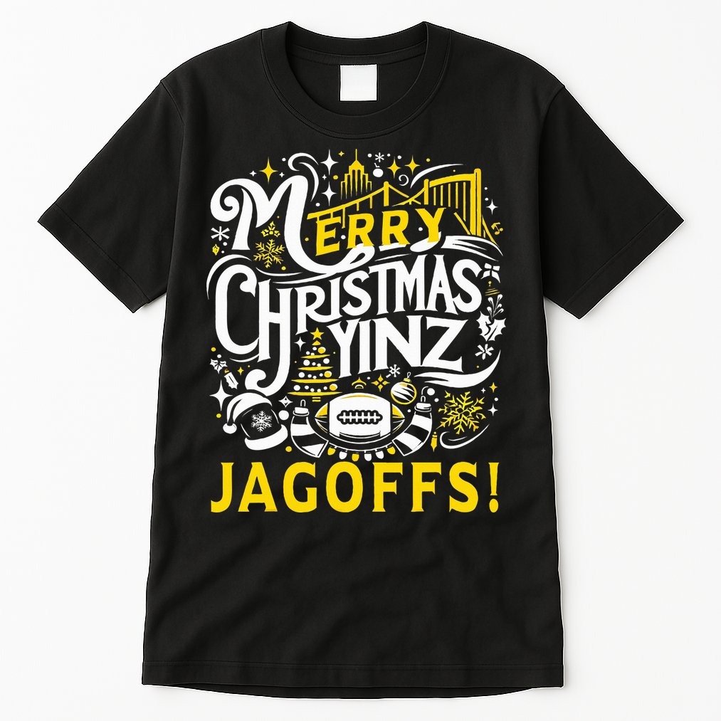 Pittsburgh Christmas Funny Yinz Jagoff Ugly Tall T-Shirt
