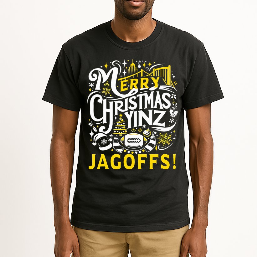 Pittsburgh Christmas Funny Yinz Jagoff Ugly Tall T-Shirt