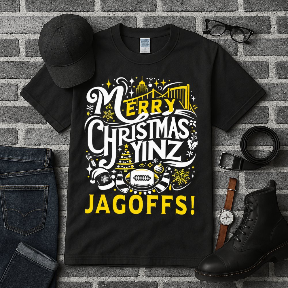 Pittsburgh Christmas Funny Yinz Jagoff Ugly Tall T-Shirt