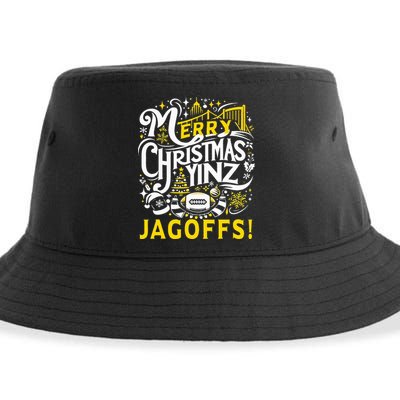 Pittsburgh Christmas Funny Yinz Jagoff Ugly Sustainable Bucket Hat