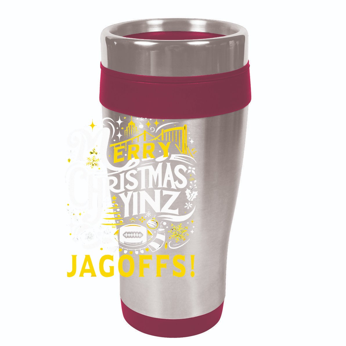 Pittsburgh Christmas Funny Yinz Jagoff Ugly 15oz Campfire Ceramic Mug