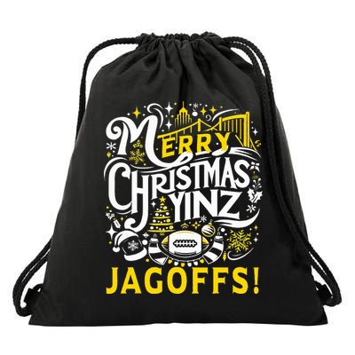 Pittsburgh Christmas Funny Yinz Jagoff Ugly Drawstring Bag