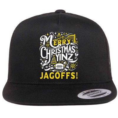 Pittsburgh Christmas Funny Yinz Jagoff Ugly Flat Bill Trucker Hat