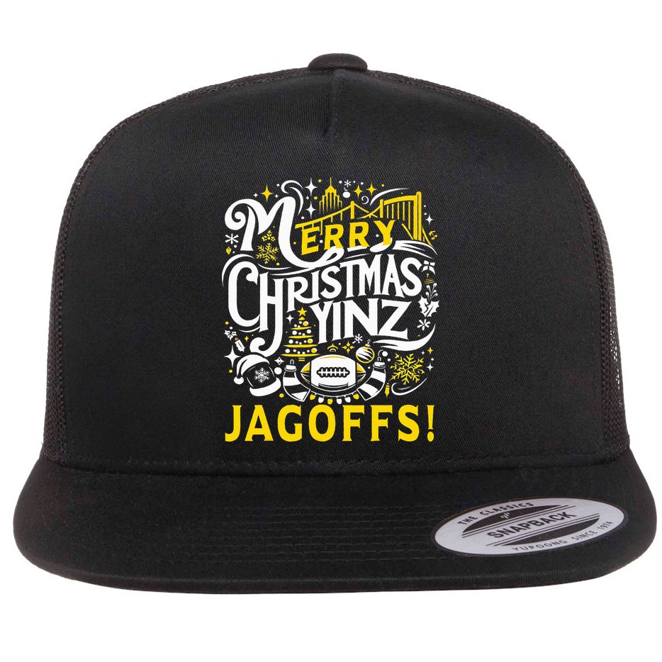 Pittsburgh Christmas Funny Yinz Jagoff Ugly Flat Bill Trucker Hat