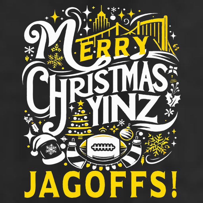 Pittsburgh Christmas Funny Yinz Jagoff Ugly 25L Jumbo Tote