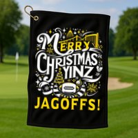 Pittsburgh Christmas Funny Yinz Jagoff Ugly Golf Towel