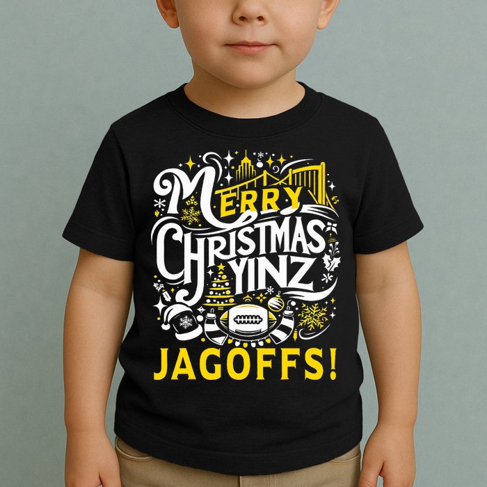 Pittsburgh Christmas Funny Yinz Jagoff Ugly Toddler T-Shirt