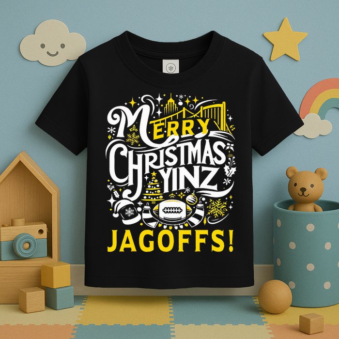 Pittsburgh Christmas Funny Yinz Jagoff Ugly Toddler T-Shirt