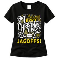 Pittsburgh Christmas Funny Yinz Jagoff Ugly Womens T-Shirt