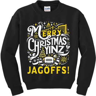 Pittsburgh Christmas Funny Yinz Jagoff Ugly Kids Sweatshirt