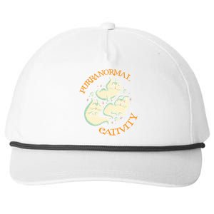 Purranormal Cativity Funny Halloween Costume Ghost Cats Gift Great Gift Snapback Five-Panel Rope Hat