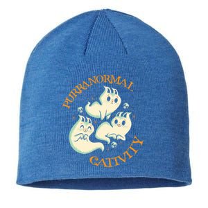 Purranormal Cativity Funny Halloween Costume Ghost Cats Gift Great Gift Sustainable Beanie